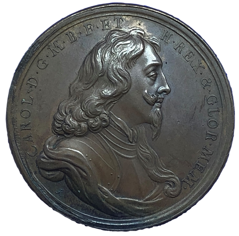 1649 Death of Charles I Historical Medallion by J & N Roettier Obverse