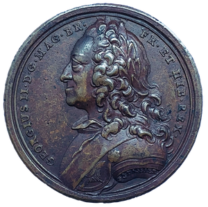 1750 George III State of England (Cast Bronze) Historical Medallion by J A Dassier Obverse