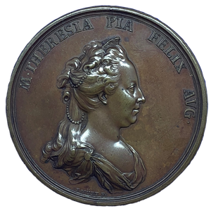 1762 Maria Theresia Establishes Offices of Court Historical Medallion by F Wurt Obverse