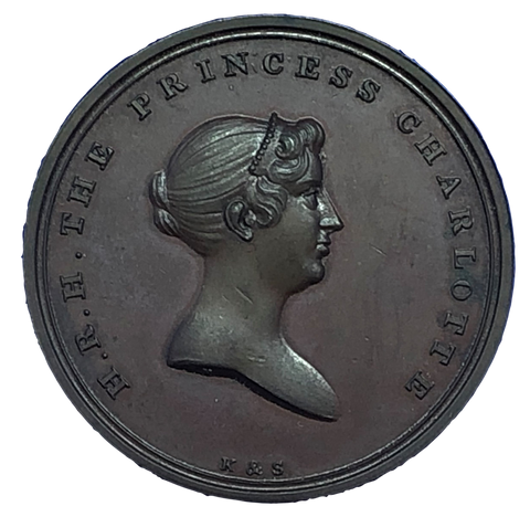 1817 Death of Princess Charlotte Augusta Historical Medallion by J Hancock Obverse