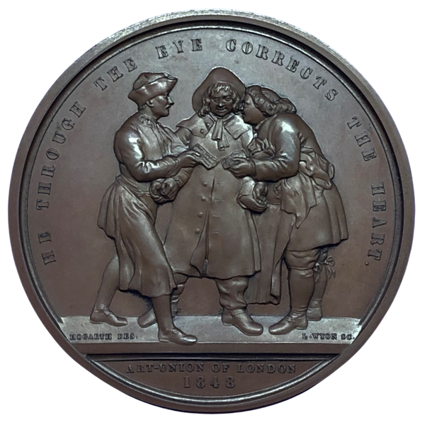 1848 William Hogarth, Painter Historical Medallion by L C Wyon Reverse