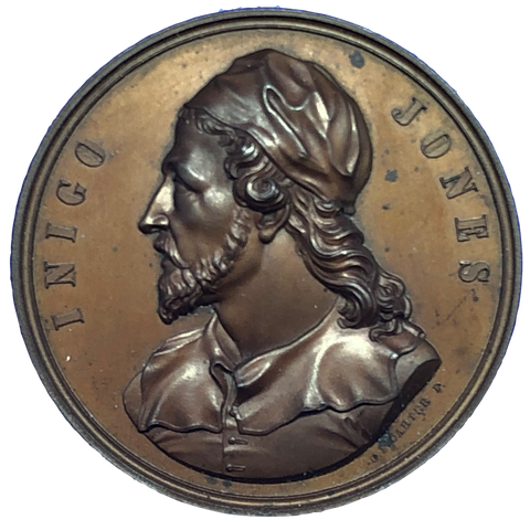 1849 Inigo Jones, Architect Historical Medallion by C F Carter Obverse