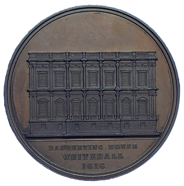 1849 Inigo Jones, Architect Historical Medallion by C F Carter Reverse