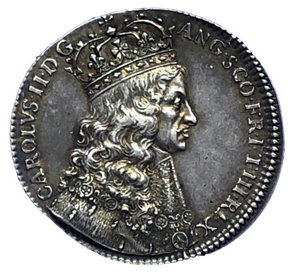 1661 Charles II Coronation Historical Medallion by T Simon Obverse