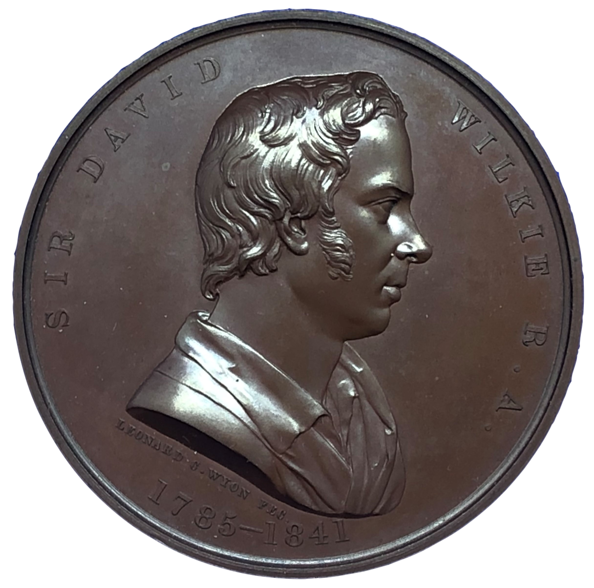 1861 David Wilkie, Painter Historical Medallion by L C Wyon Obverse