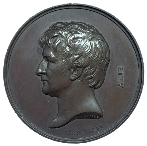 1872 William Etty, Painter Historical Medallion by G G Adams Obverse