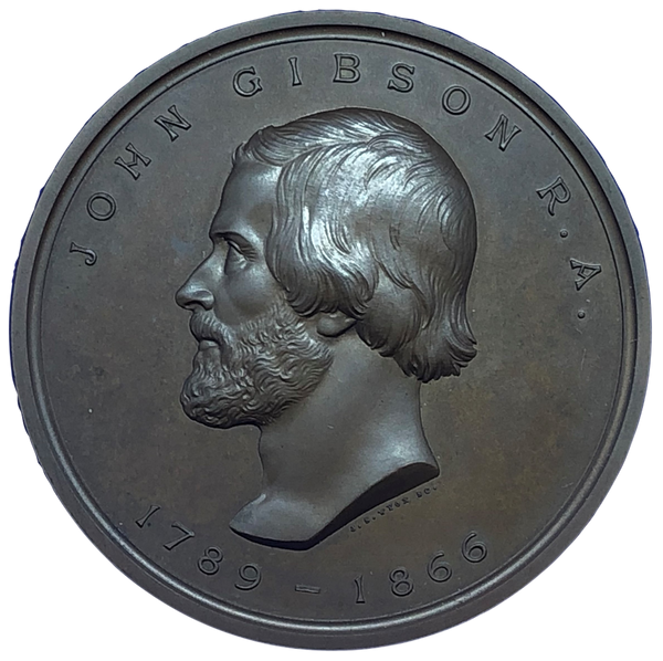 1874 John Gibson, Sculptor Historical Medallion by J S Wyon Reverse