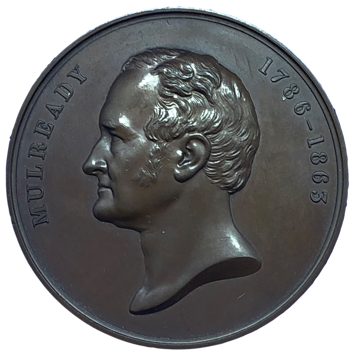 1877 William Mulready, Painter Historical Medallion by G G Adams Obverse