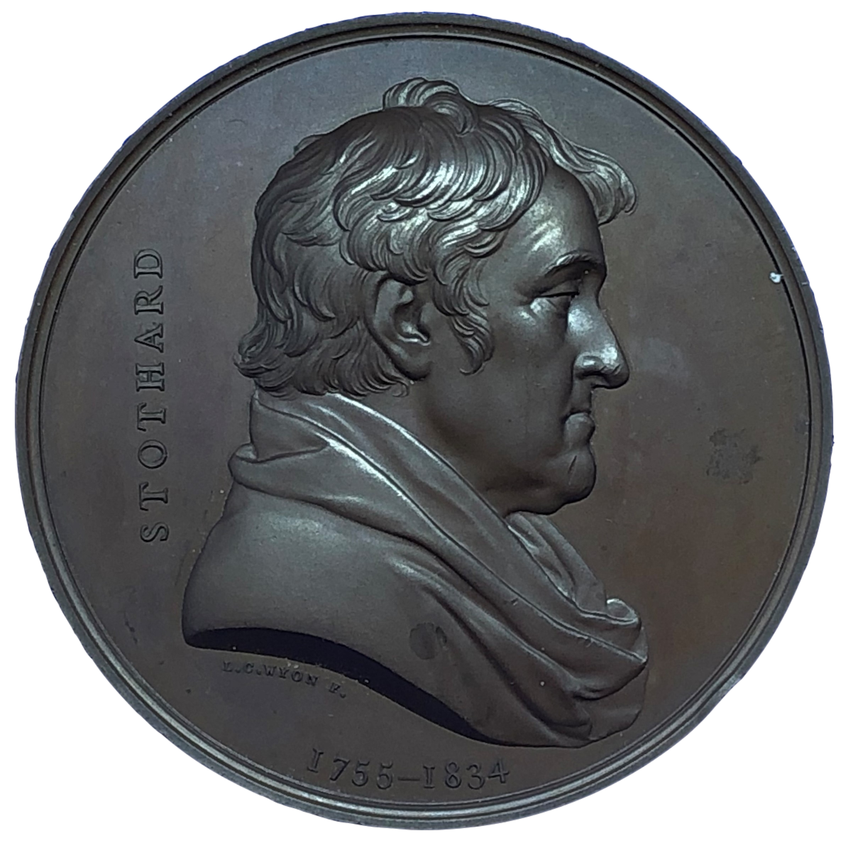 1880 Thomas Stothard, Painter Historical Medallion by L C Wyon Obverse