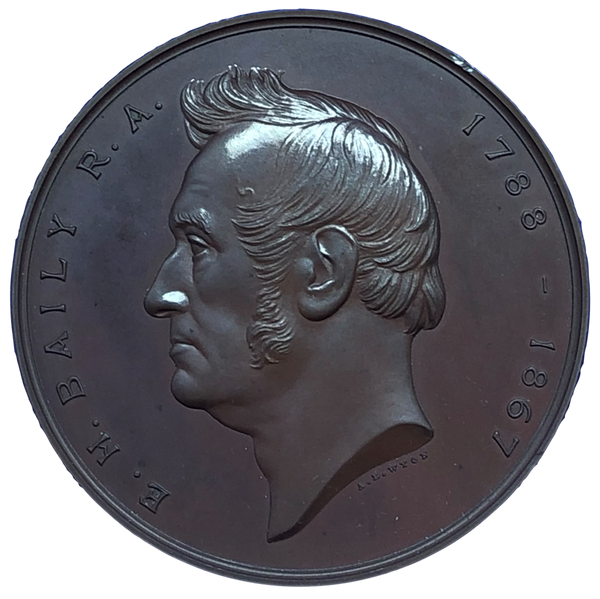 1882 Edward Baily, Sculptor Historical Medallion by A B Wyon Obverse