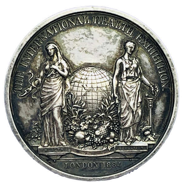 1884 International Health Exhibition Historical Medal by L C Wyon Reverse