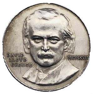 1917 David Lloyd George Historical Medallion by F Bowcher Obverse