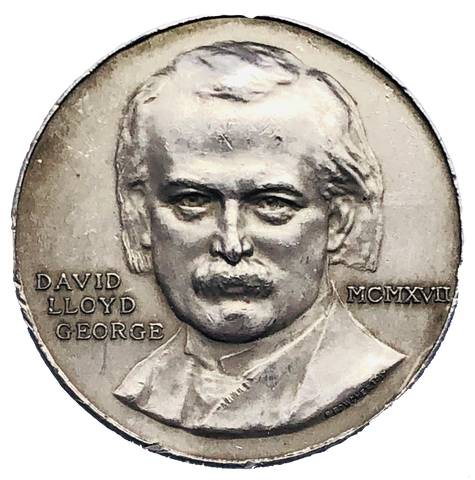 1917 David Lloyd George Historical Medallion by F Bowcher Obverse