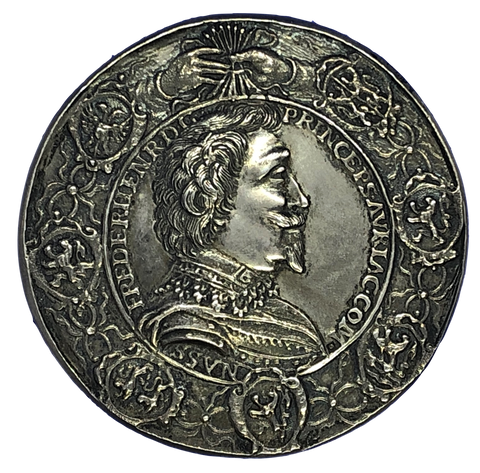 1627 Frederick Henry, Prince of Orange - Knight of the Garter Historical Medallion by J v Bylaer Obverse
