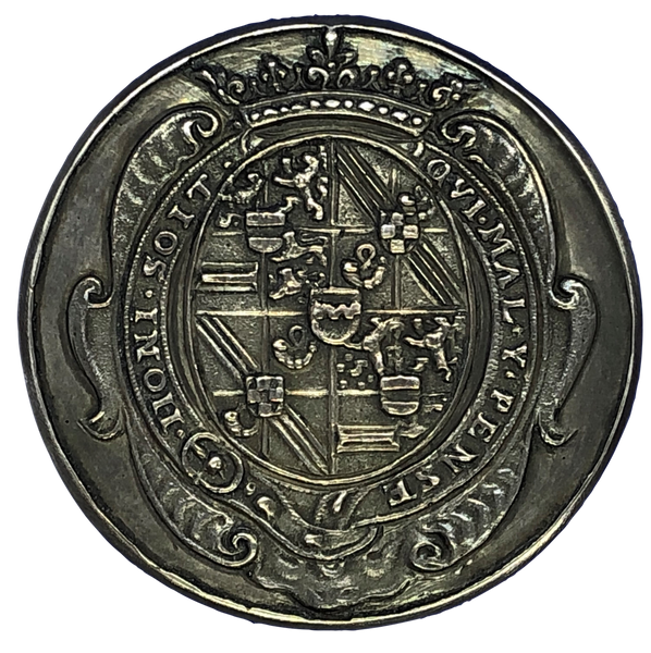 1627 Frederick Henry, Prince of Orange - Knight of the Garter Historical Medallion by J v Bylaer Reverse