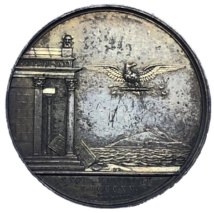 1815 Restoration of Ferdinand IV Historical Medallion by Brenet/Depaulis Obverse