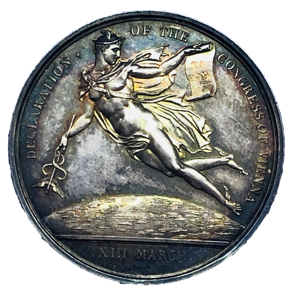 1815 Restoration of Ferdinand IV Historical Medallion by Brenet/Depaulis Reverse