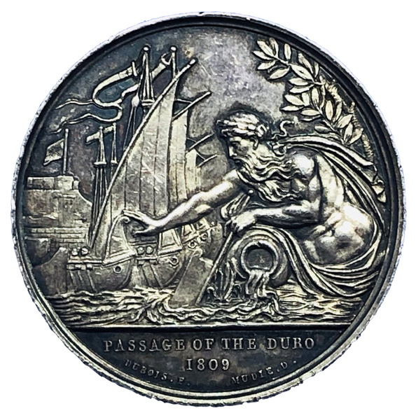 1809 Passage of Druro, Portugal Historical Medallion by Brenet/Dubois Reverse