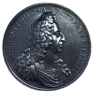 1692 Battle of La Hague - William III Historical Medallion by I Boskam Obverse