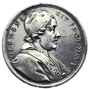 1773 Pope Clement XIV - Art Restoration in the Vatican Historical Medallion by Cropanese Obverse