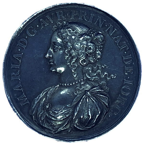 1677 Marriage of Mary to William III of Orange Historical Medallion by N Chevalier Reverse