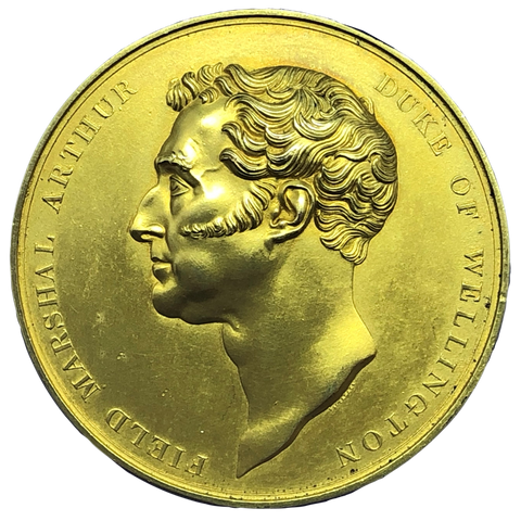 1841 Duke of Wellington Historical Medallion by B Pistrucci Obverse