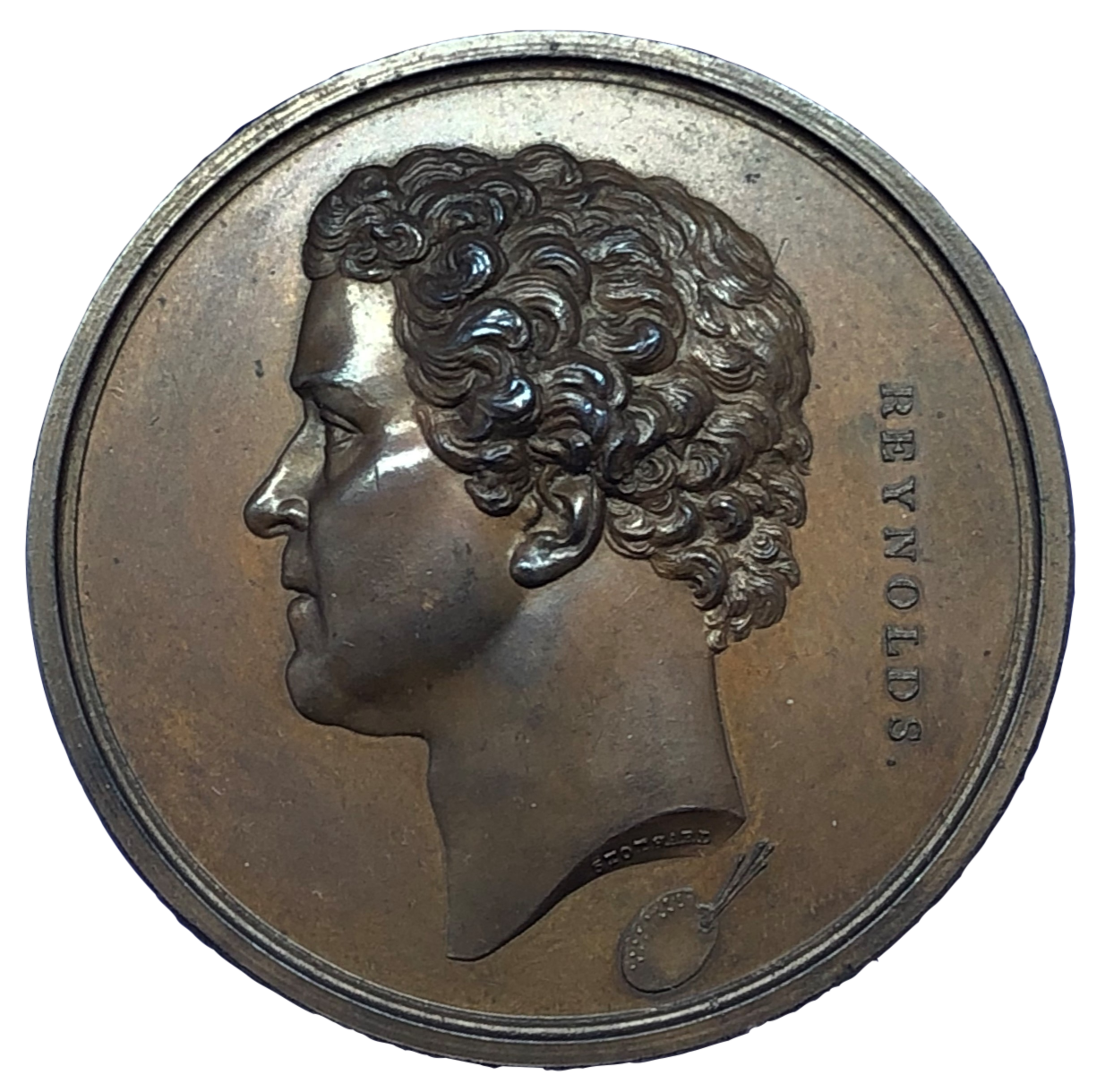 1845 Joshua Reynolds, Painter Historical Medallion by A J Stothard Obverse