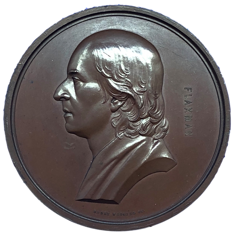 1854 John Flaxman, Sculptor Historical Medallion by H Weigall Obverse