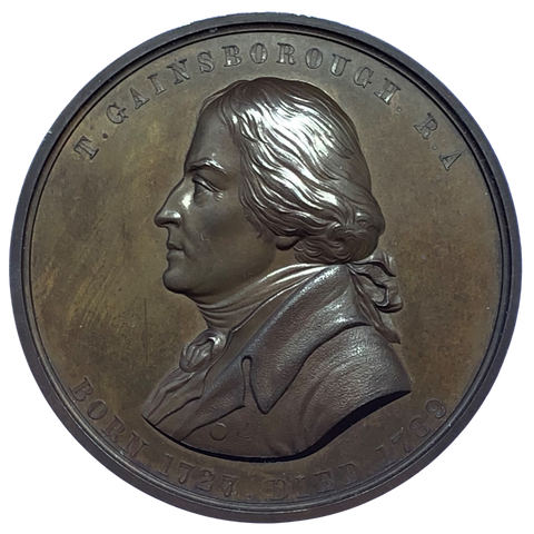 1859 Thomas Gainsborough, Painter Historical Medallion by E Ortner Obverse