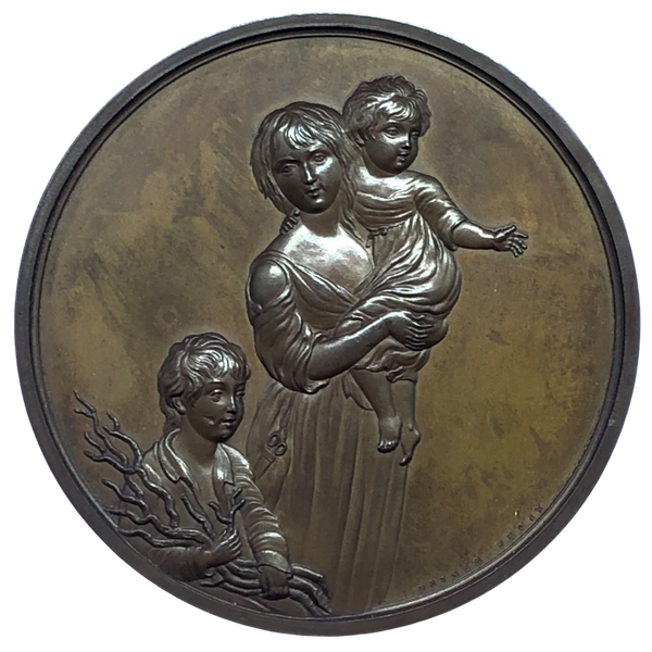 1859 Thomas Gainsborough, Painter Historical Medallion by E Ortner Reverse
