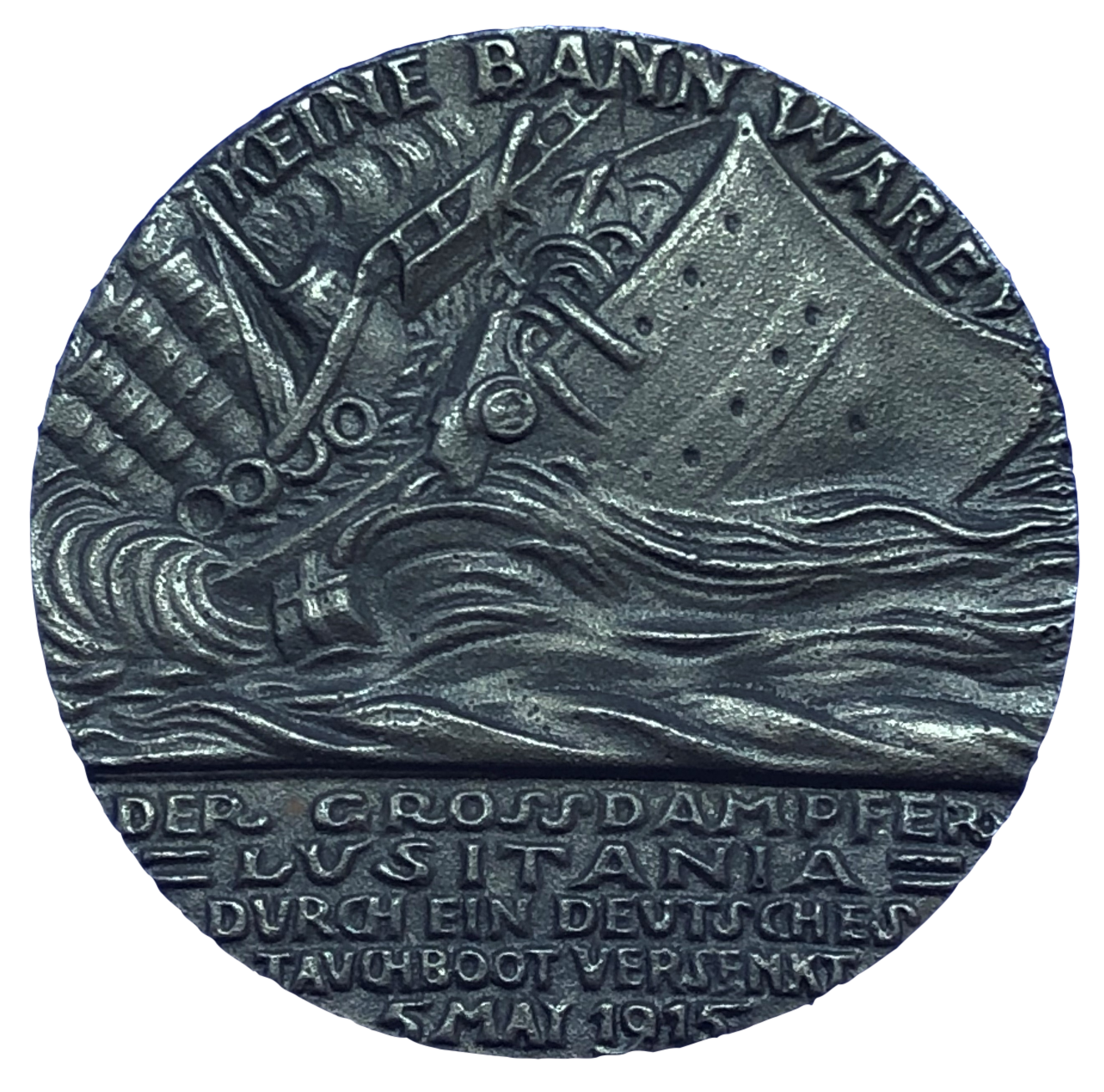 1915 Lusitania German Medal by K Goetz Obverse