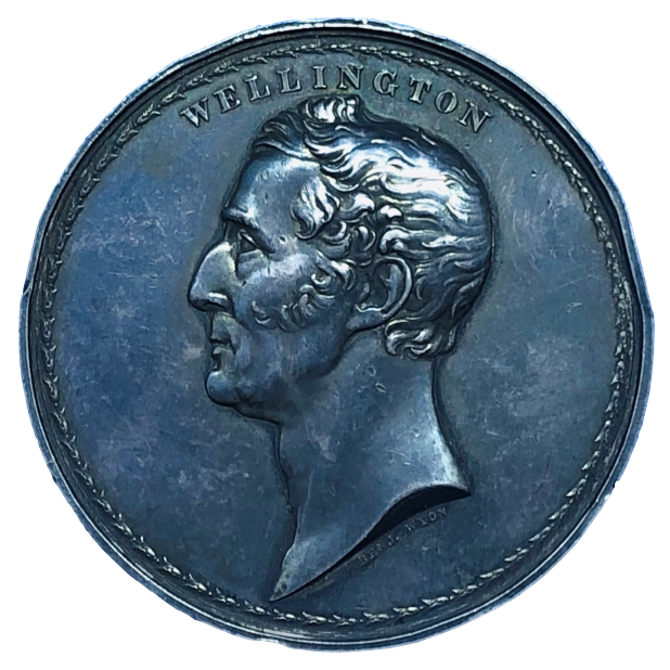 1839 Duke of Wellington, Warden of the Cinque Ports Historical Medallion by B Wyon Obverse