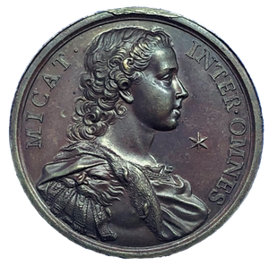 1731 Prince Charles and Prince Henry Historical Medallion by Otto Hamerani Obverse
