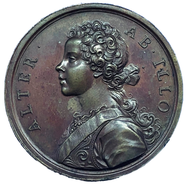 1731 Prince Charles and Prince Henry Historical Medallion by Otto Hamerani Reverse