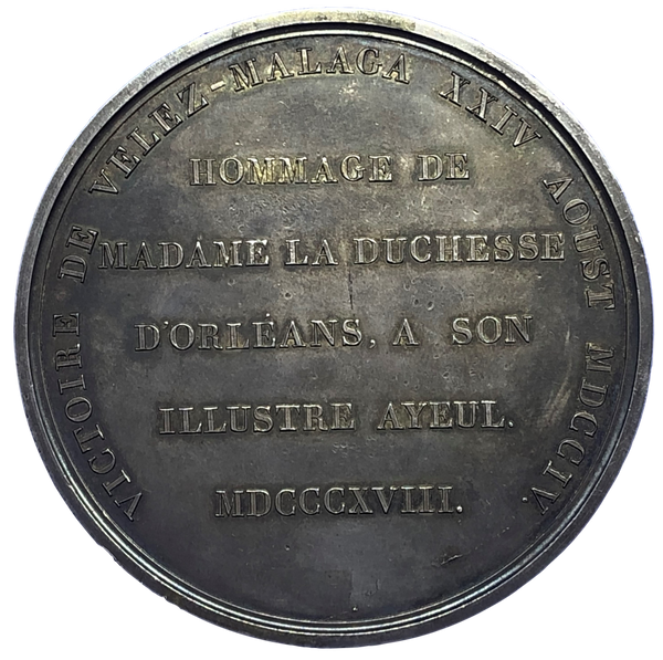 1704 Victory at Malaga (Struck in 1818) Historical Medallion Reverse
