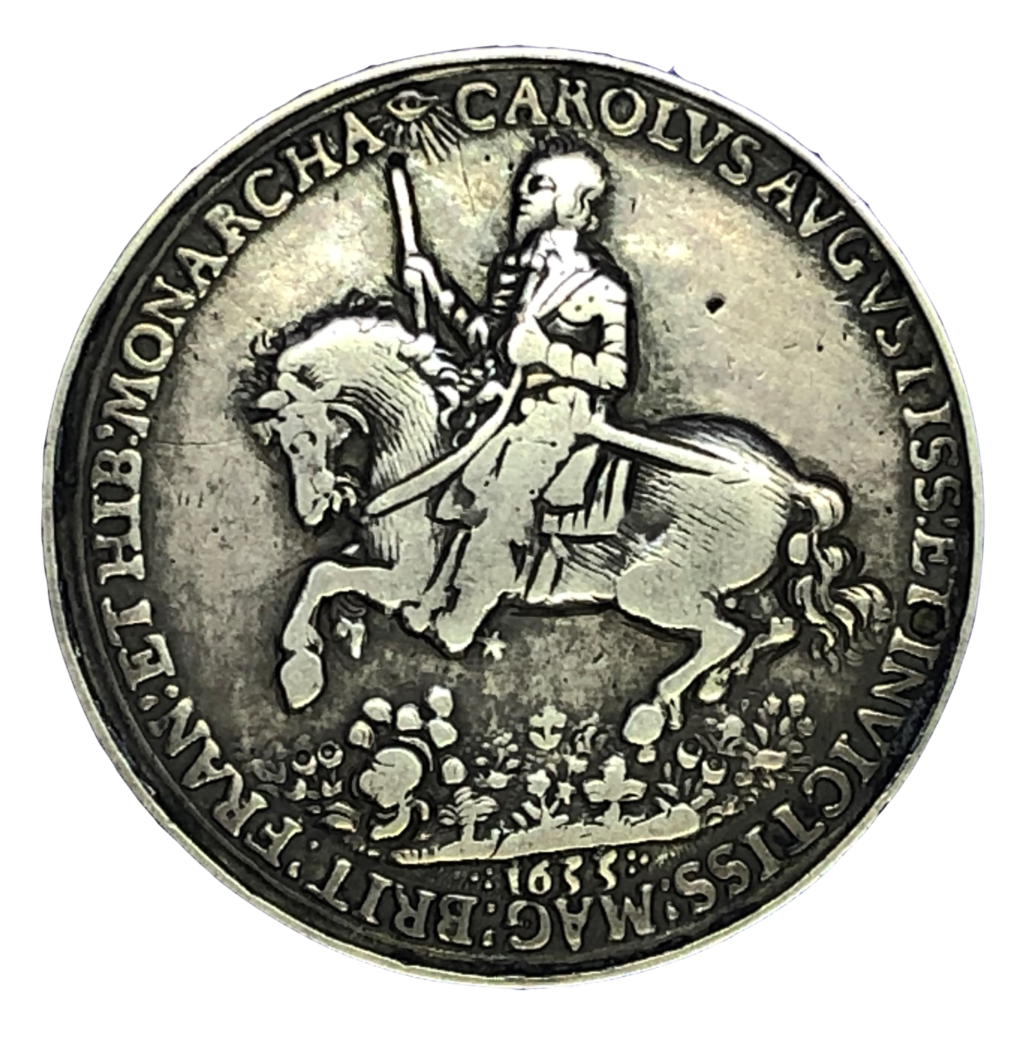 1633 Charles I - Return to London After Scottish Coronation Historical Medallion by N Briot Obverse