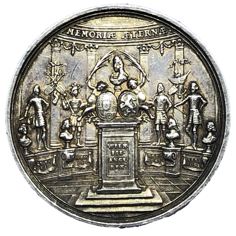 1692 Battle of La Hogue Historical Medallion by G Hautsch Obverse