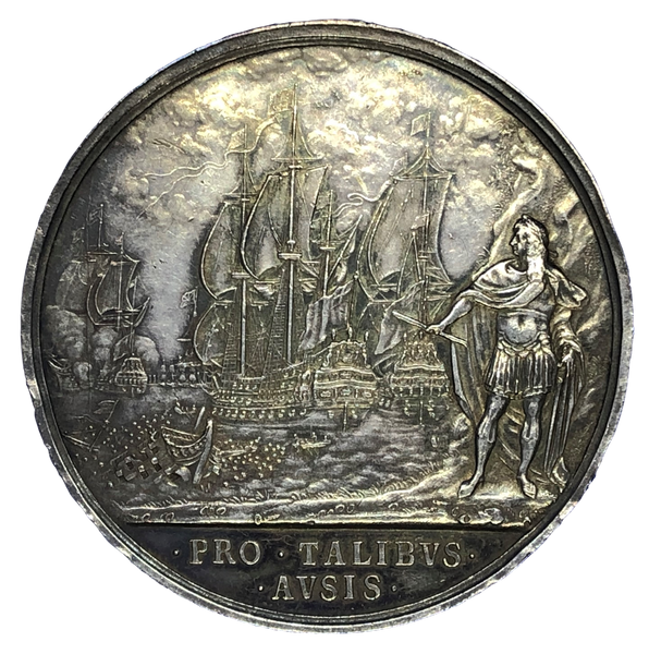1665 Naval Reward Historical Medallion by J Roettier Reverse