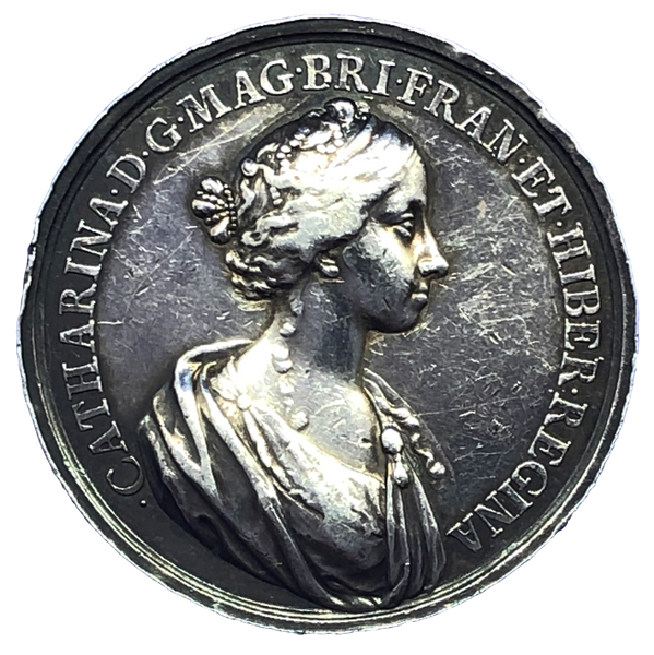 1662 Charles II & Catherine Medal - Marriage (Golden Medal) Historical Medallion by J Roettier Reverse