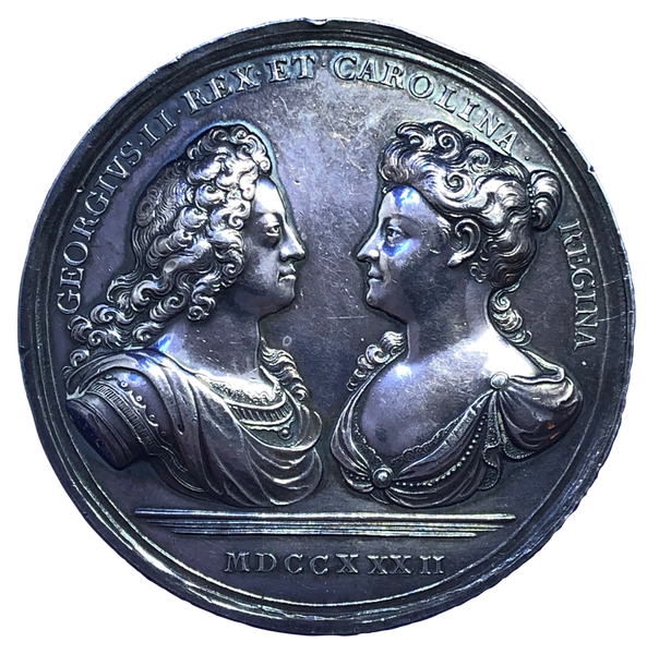 1732 George II - Royal Family Historical Medallion by J Croker / J S Tanner Obverse
