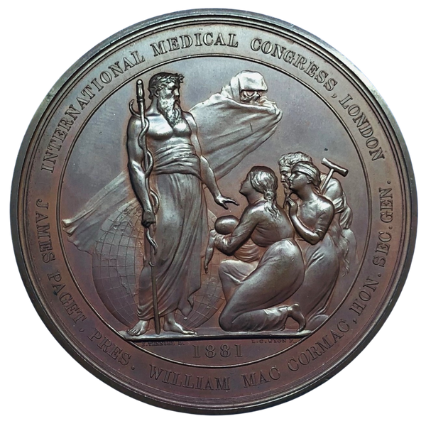 1881 Queen Victoria - International Medical Congress Historical Medallion by L C Wyon Reverse