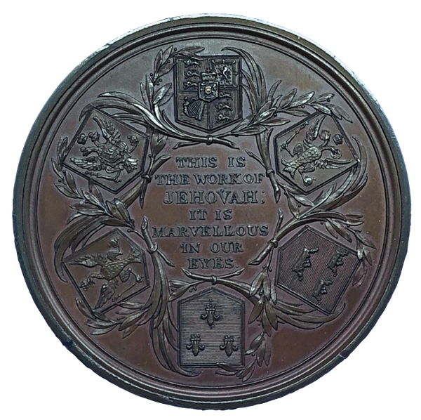 1814 Treaty of Paris, Peace in Europe Historical Medallion by T Wyon Jnr Reverse