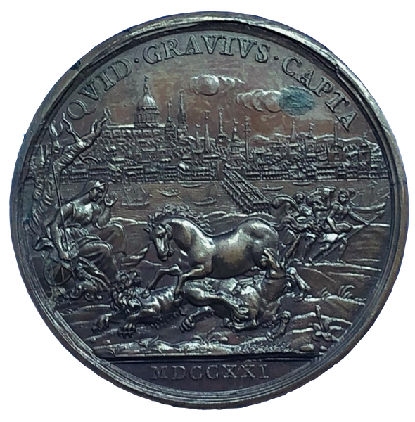 1721 James III (Elder Pretender) Appeal Against the House of Hanover Historical Medallion by Otto Hamerani Reverse