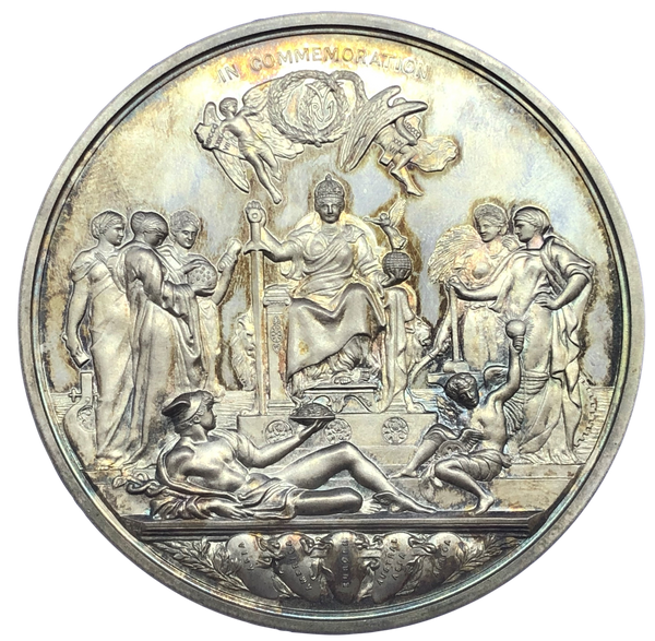 1887 Golden Jubilee of Queen Victoria Historical Medallion by J E Boehm Reverse