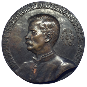 1890 Royal Geographic Society, Stanley Medal by E Halle Obverse
